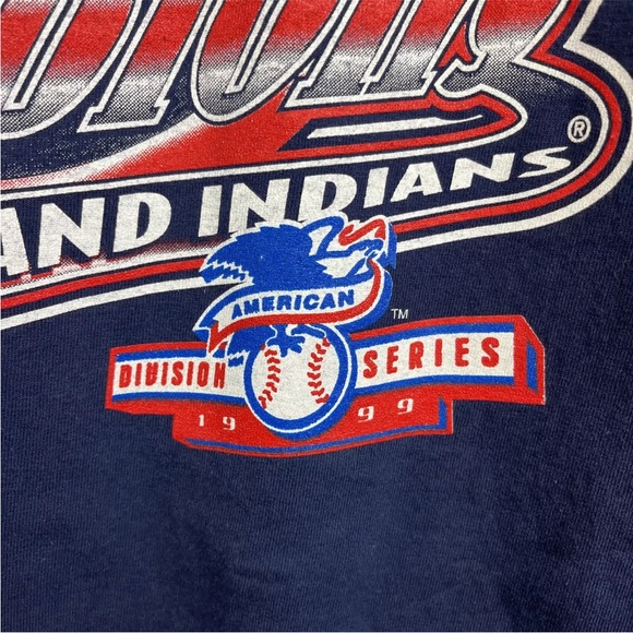 Vtg Cleveland Indians Tshirt MLB Chief Wahoo 1999 AL Champs Logo Athletic Sz M - Picture 4 of 12